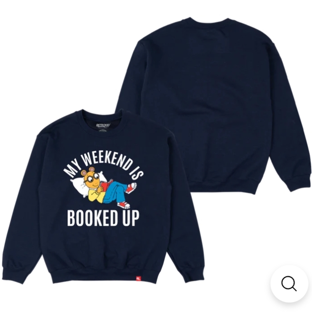Arthur - Navy Graphic Sweatshirt - My Weekend is Booked Up